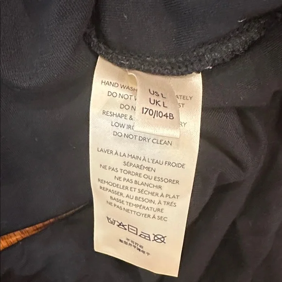 Free people, black top, poofy  sleeves, lined torso, size large, open back - Picture 7 of 9